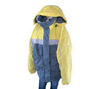 Columbia Core Interchange Cape Ridge Women’s X-Large Lined Yellow Blue Jacket
